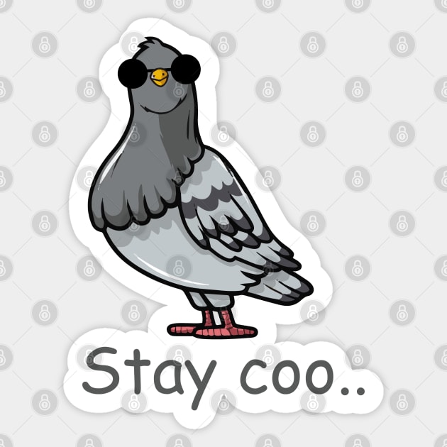 stay coo pigeon - funny pigeon Sticker by zaiynabhw